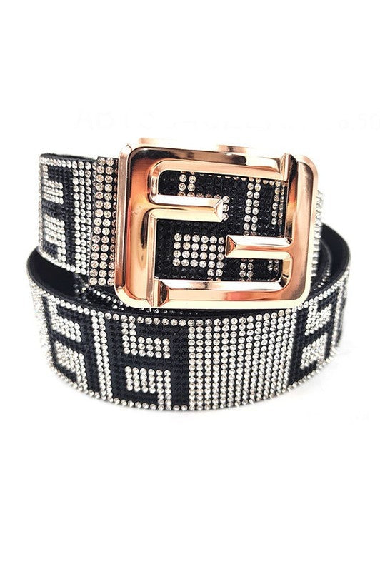 FF Buckle Belt Rhinestone FF Design