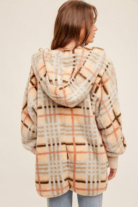 Snuggled in Softness Jacket Cream Plaid