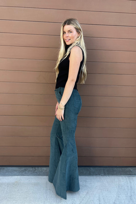 Cowgirl Corduroy Flare Pants Hunter
