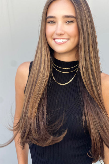 Brandi Sleeveless High Neck Sweater Top Black