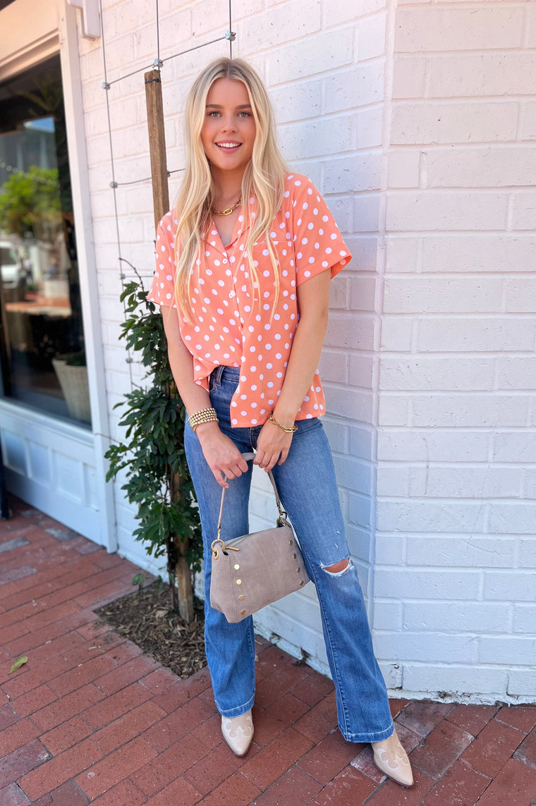 Dot O Clock Orange Blouse