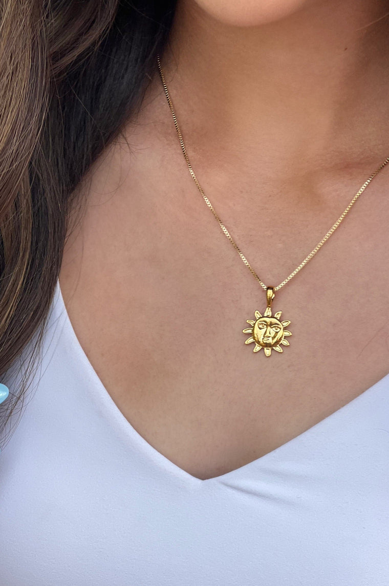 Sun Necklace 18k Gold Filled
