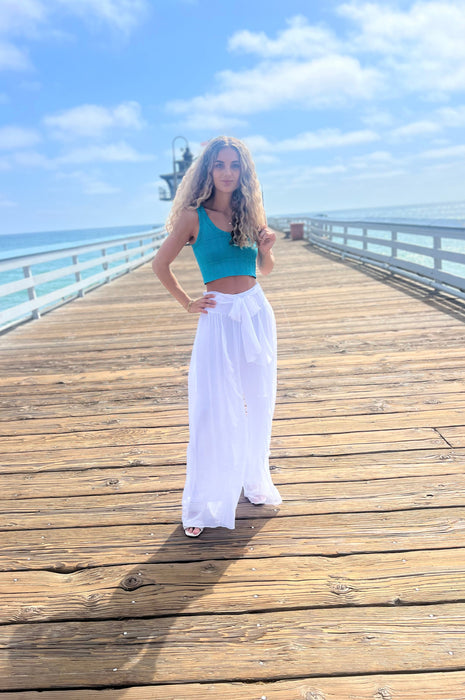 Tricia Silk Pant White