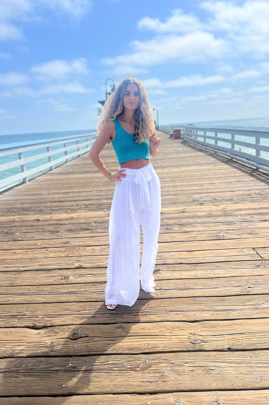 Tricia Silk Pant White