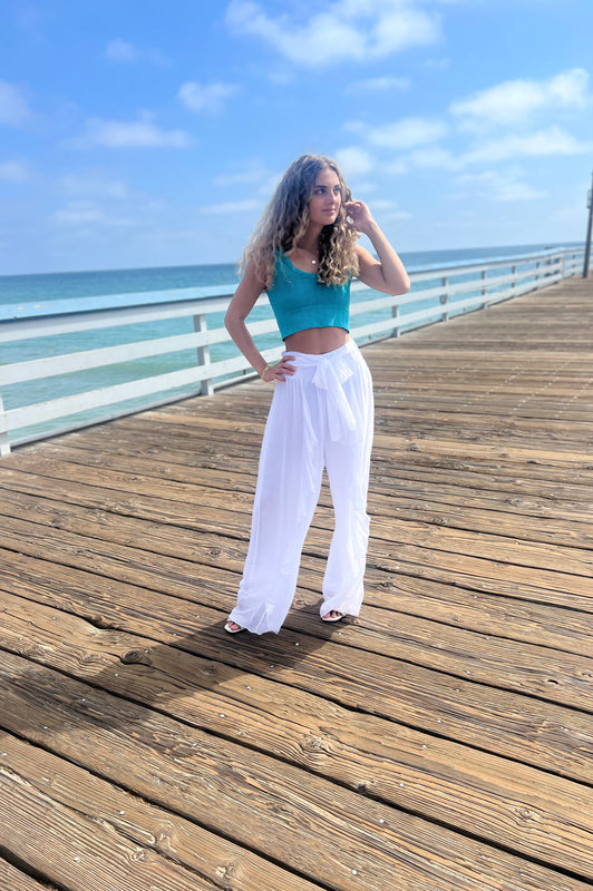 Tricia Silk Pant White