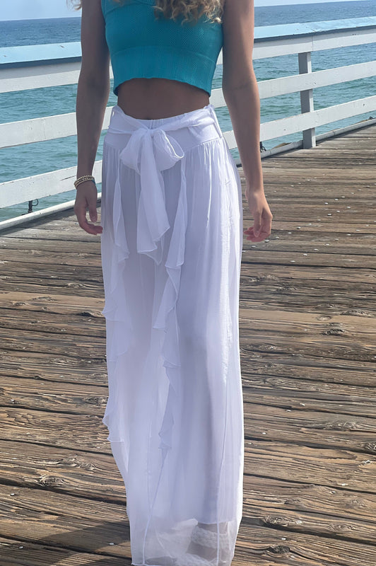 Tricia Silk Pant White