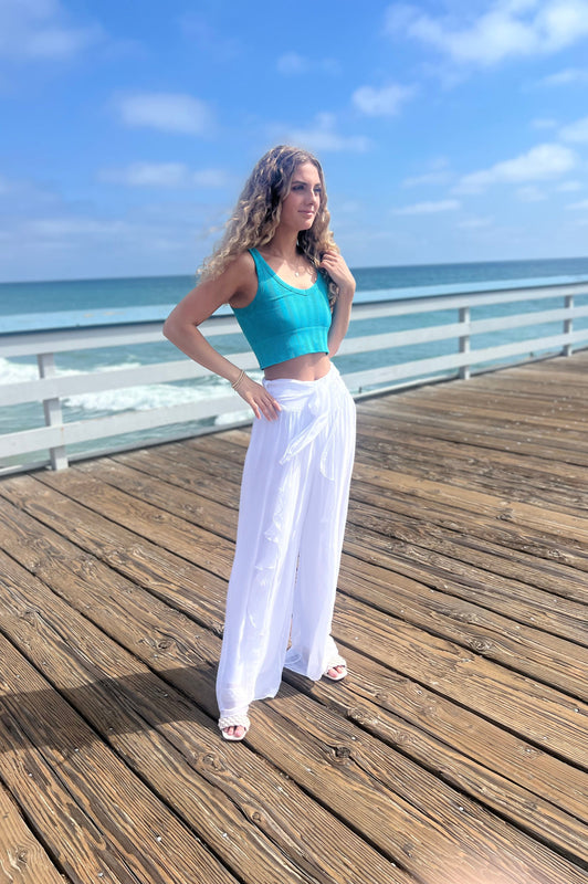 Tricia Silk Pant White