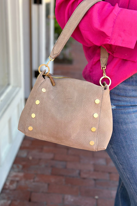 Hammitt Handbag Bryant Med Grey Natural Gold