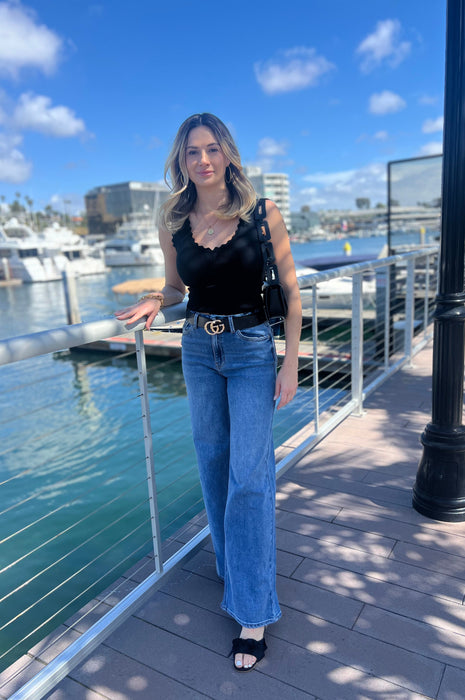 Palazzo Straight Leg Jeans Denim