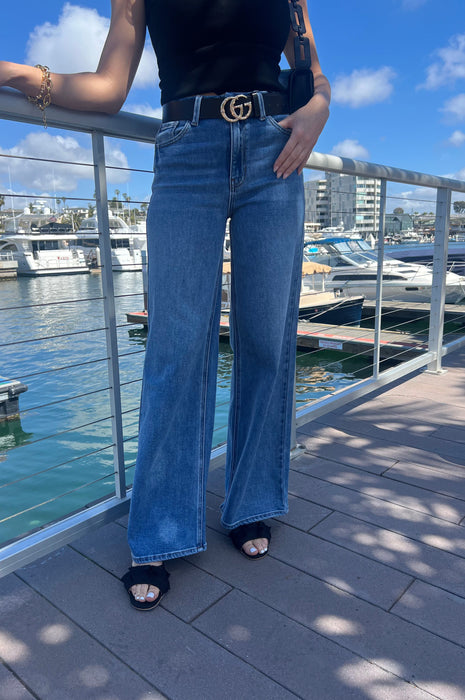 Palazzo Straight Leg Jeans Denim