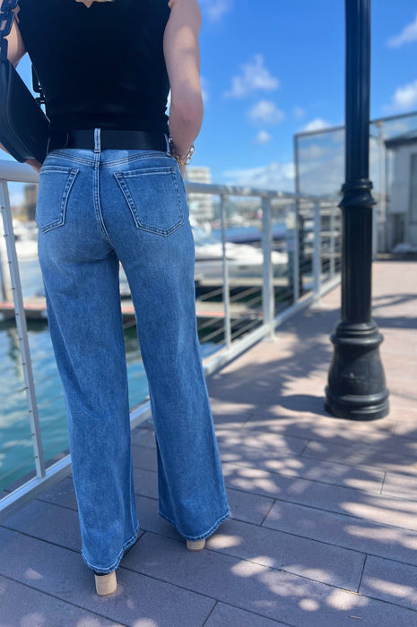 Palazzo Straight Leg Jeans Denim