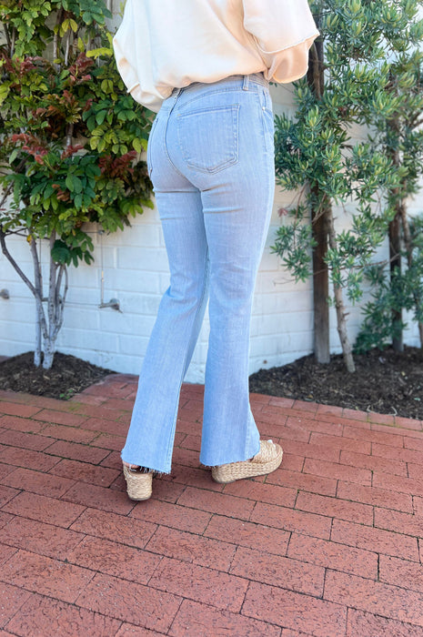 High Rise Scissor Cut Flare Jeans Denim