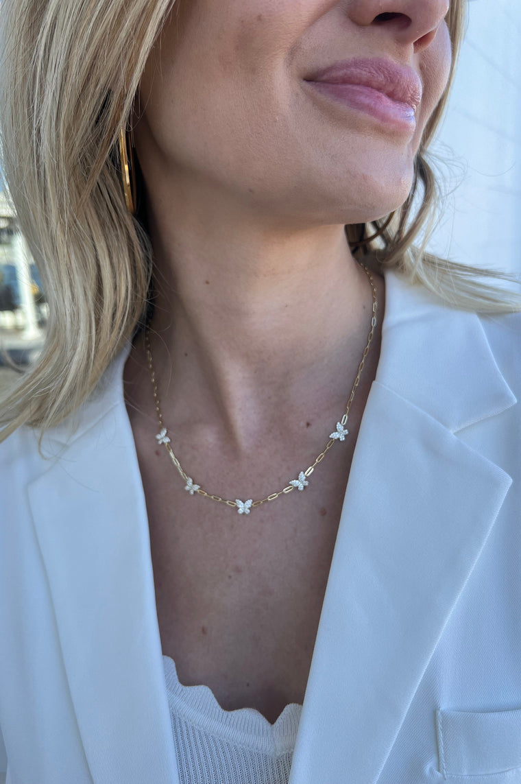 Lila Butterfly Necklace