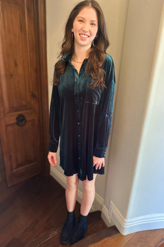 Emerald Velvet Dress