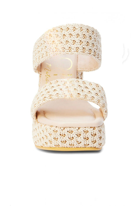 Gem Platform Heel Wedges Natural Multi