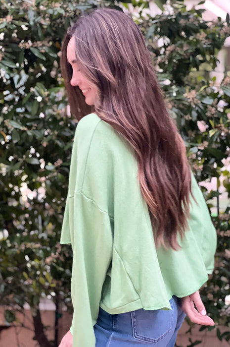 Farmer's Market Crop Sweatshirt Sage