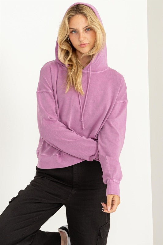 Lasting Love Drawstring Hoodie Vintage Plum