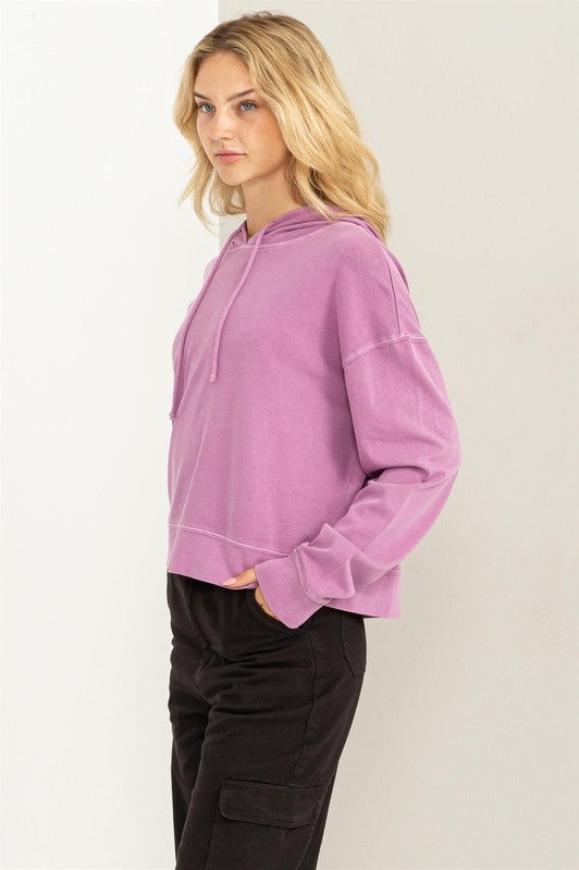 Lasting Love Drawstring Hoodie Vintage Plum