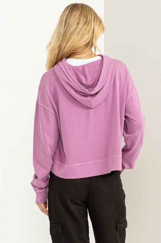 Lasting Love Drawstring Hoodie Vintage Plum