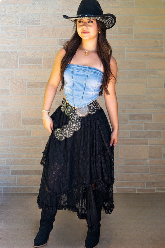 Rodeo Lace Skirt Black
