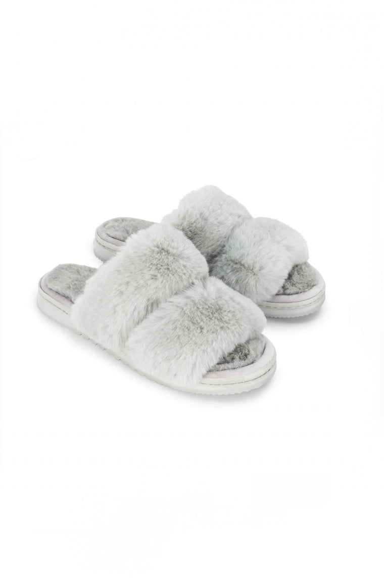 All Day Faux Fur Slide Grey