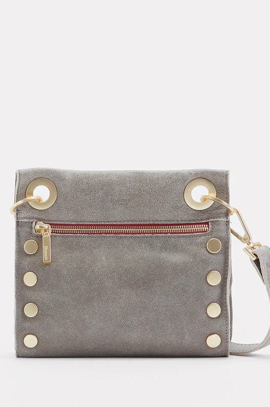 Hammitt Handbag Tony Small Pewter Gold Red Zip
