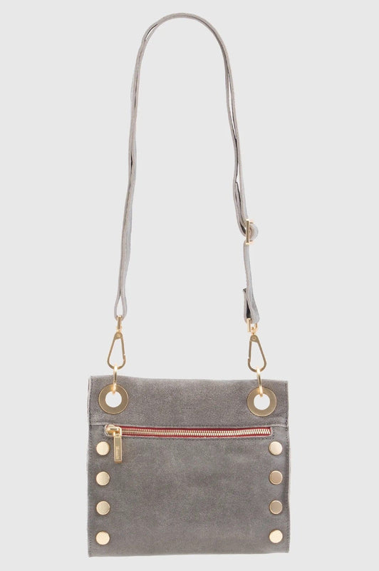 Hammitt Handbag Tony Small Pewter Gold Red Zip
