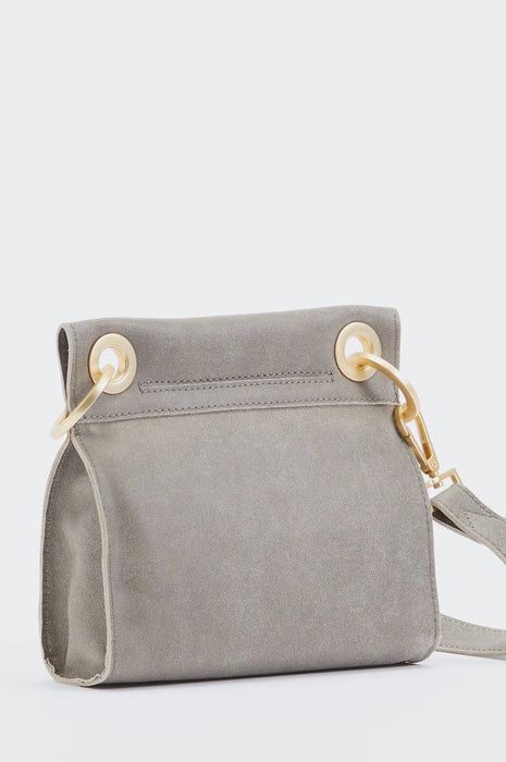 Hammitt Handbag Tony Small Pewter Gold Red Zip