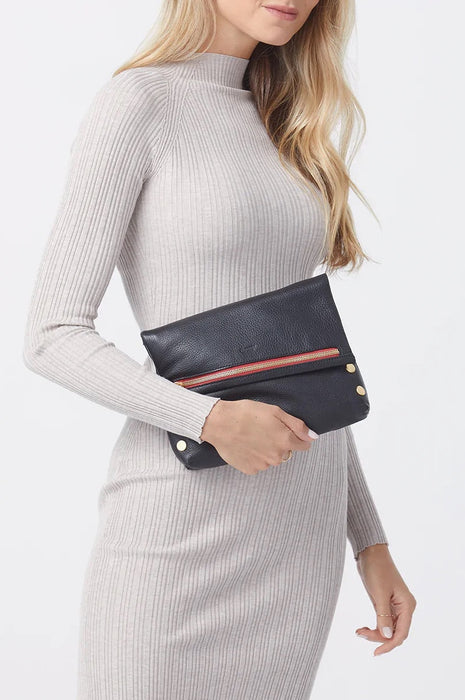 Hammitt Handbag VIP Med Black Gold Red Zip
