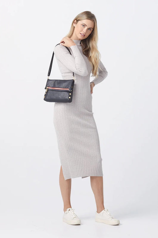 Hammitt Handbag VIP Med Black Gold Red Zip