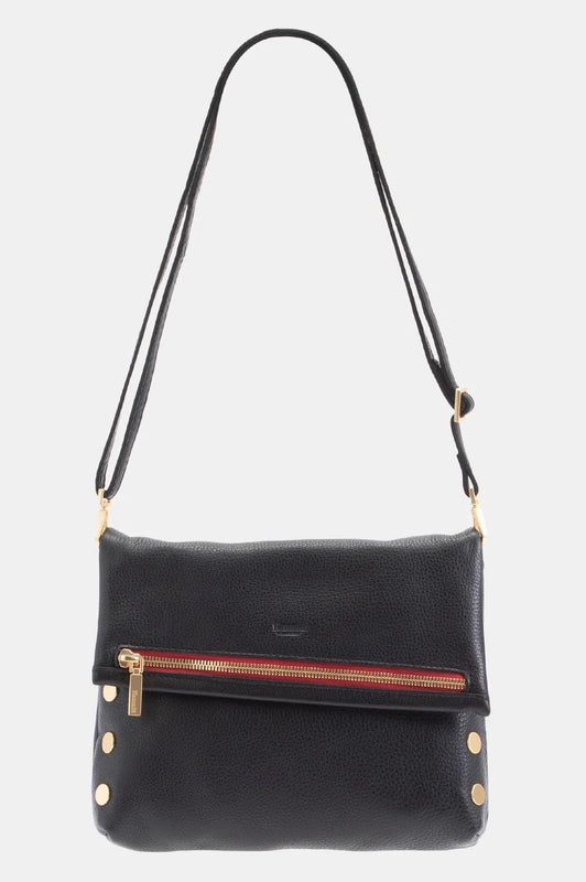 Hammitt Handbag VIP Med Black Gold Red Zip
