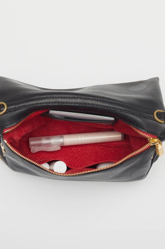 Hammitt Handbag VIP Med Black Gold Red Zip