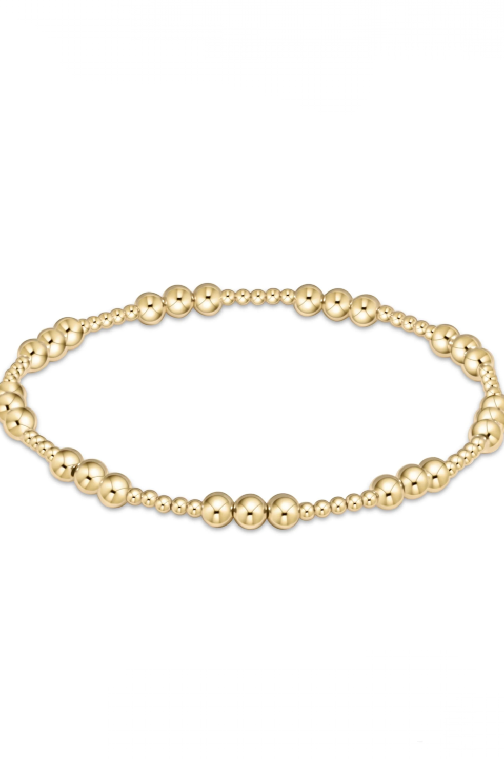 Classic Joy Pattern 5mm Bead Bracelet Gold