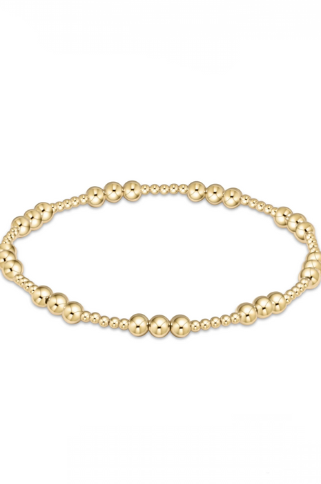Classic Joy Pattern 5mm Bead Bracelet Gold