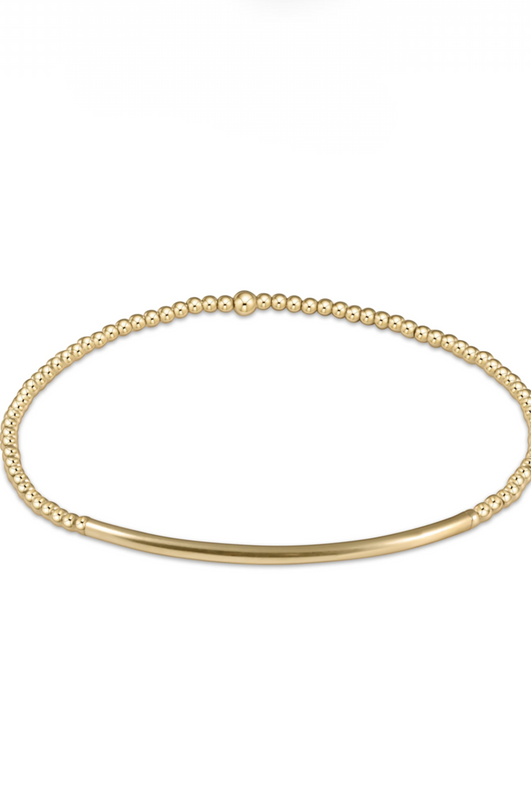 Classic Gold 2mm Bead Bracelet Bliss Bar