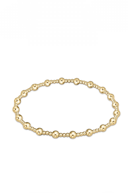 Classic Sincerity Pattern 4mm Bead Bracelet Gold