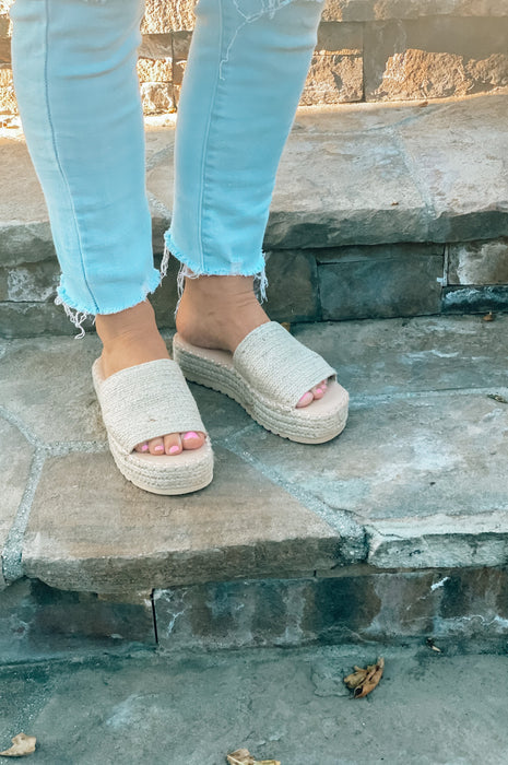 The Sun is Shining Straw Wedges Natural