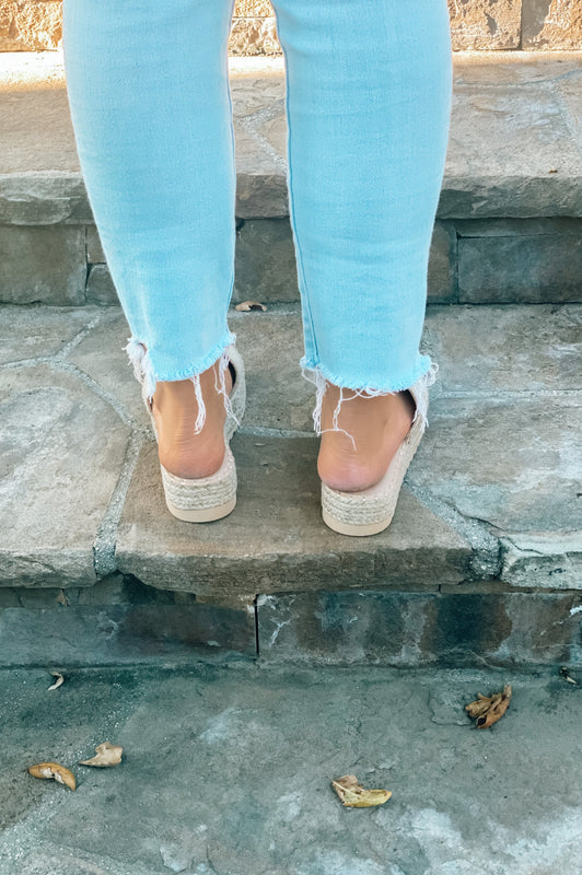 The Sun is Shining Straw Wedges Natural