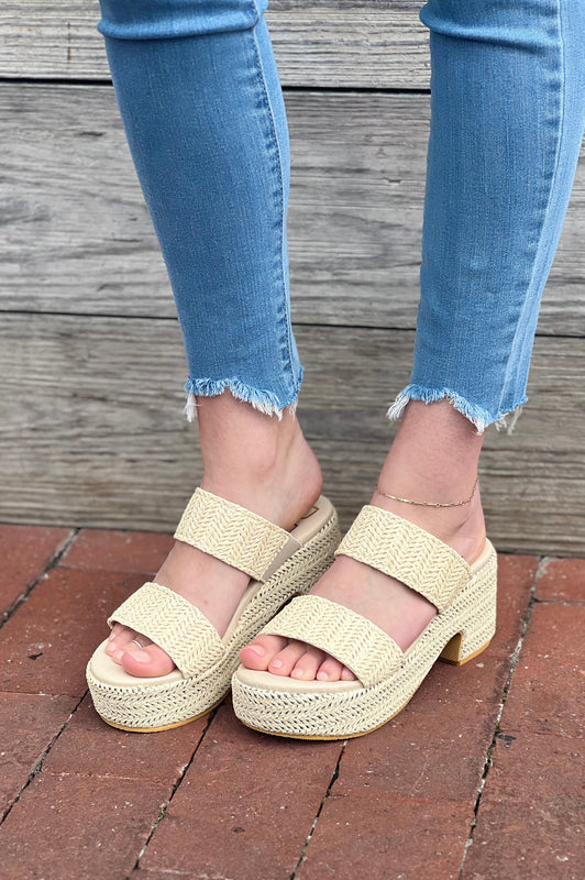 Ocean Avenue Espadrille Wedges Ivory