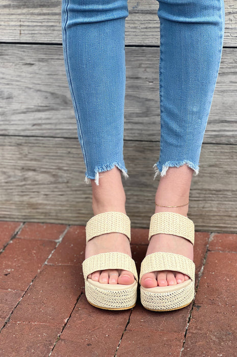 Ocean Avenue Espadrille Wedges Ivory