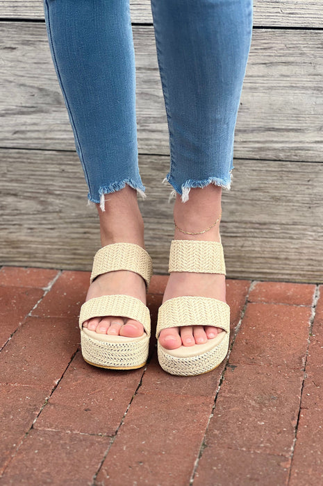 Ocean Avenue Espadrille Wedges Ivory