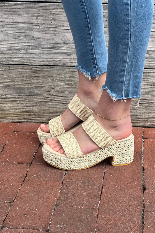 Ocean Avenue Espadrille Wedges Ivory