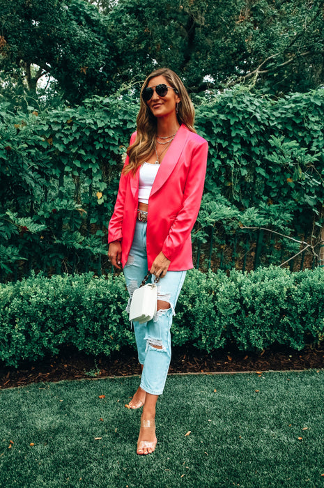 Classy Babe Blazer Hot Pink