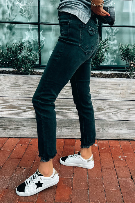 Hanna High Rise Skinny Washed Black Denim