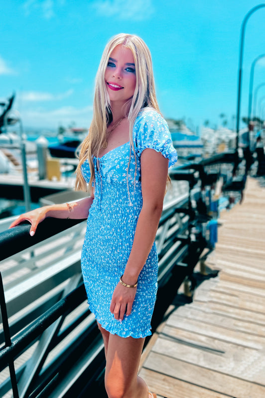 Playful Floral Smocked Dress