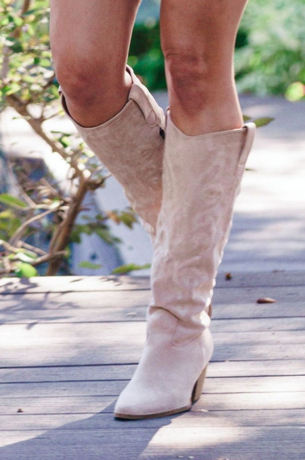 Beatrice Taupe Western Boots