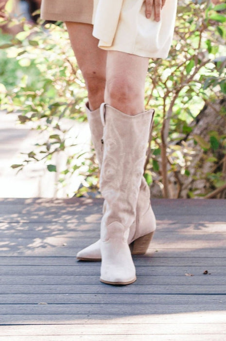Beatrice Taupe Western Boots
