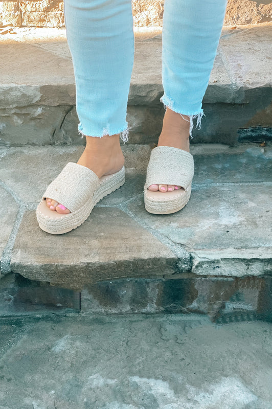 The Sun is Shining Straw Wedges Natural