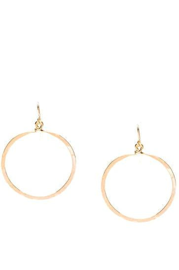 Hammered Hoops Medium 14K Gold or Sterling Silver Plate