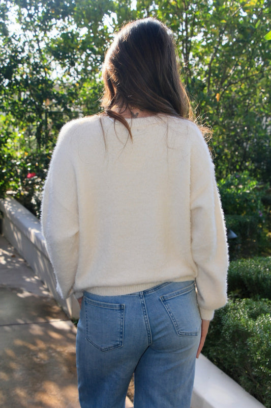 Teddy Bear Plaid Bow Sweater